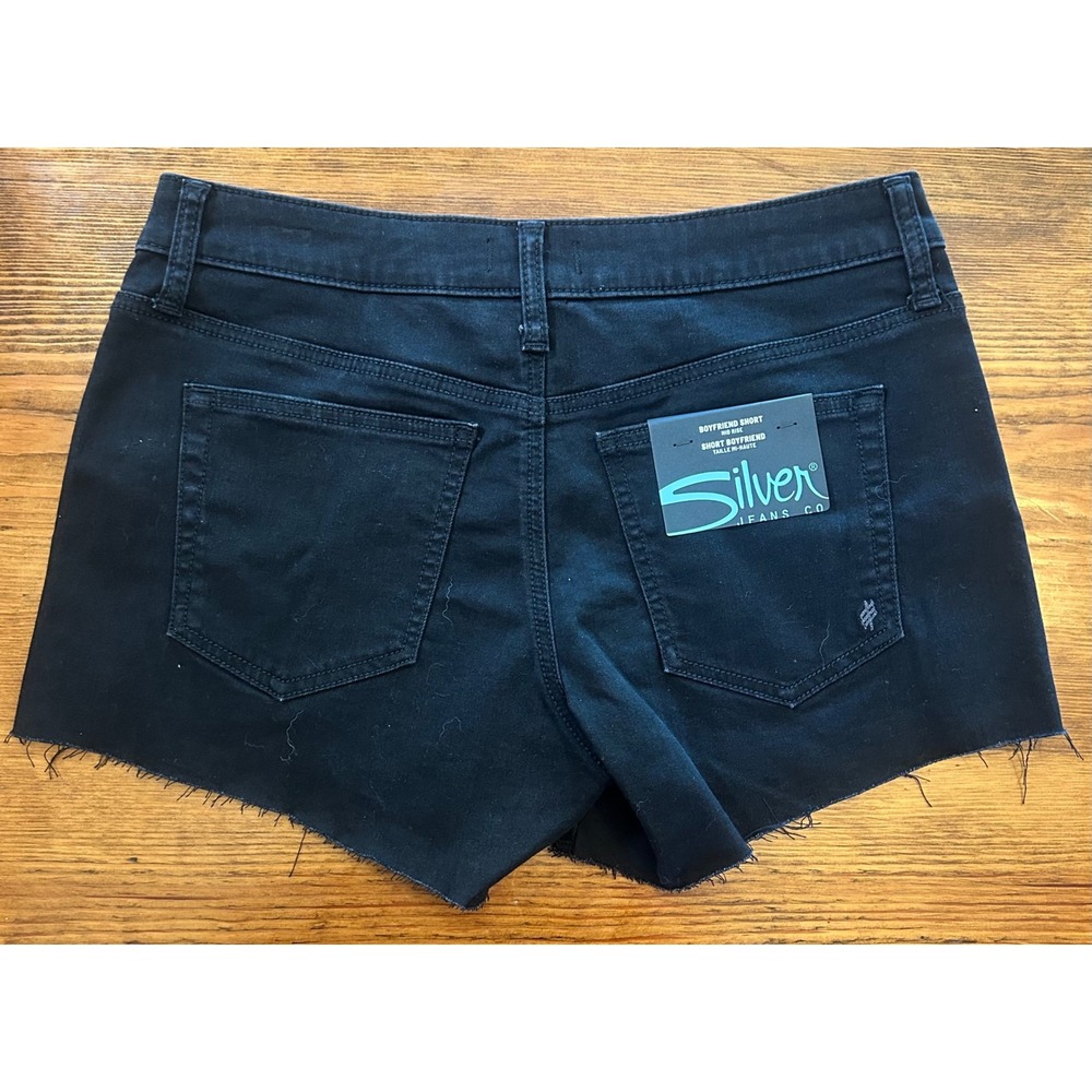 Buckle Silver Denim Black Mid Rise Stretch Shorts 29 8 - Picture 4 of 4